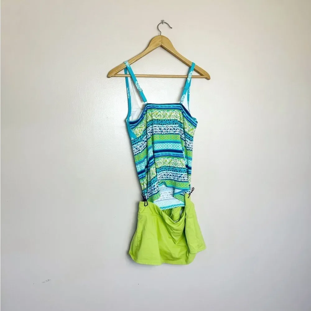CLEARANCE! Lands’ End Bright Patterned Two-Piece Swimsuit Size 8 EUC - Picture 2 of 8